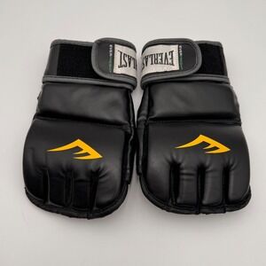 Everlast MMA Grappling Gloves Black Yellow EverFresh Training‎ Size S/M